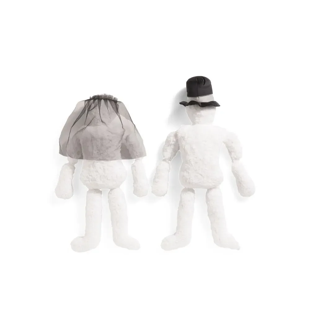 Skeleton Couple 2 pc Pillow Set Mr & Mrs Bride Groom Halloween Sherpa Pillows